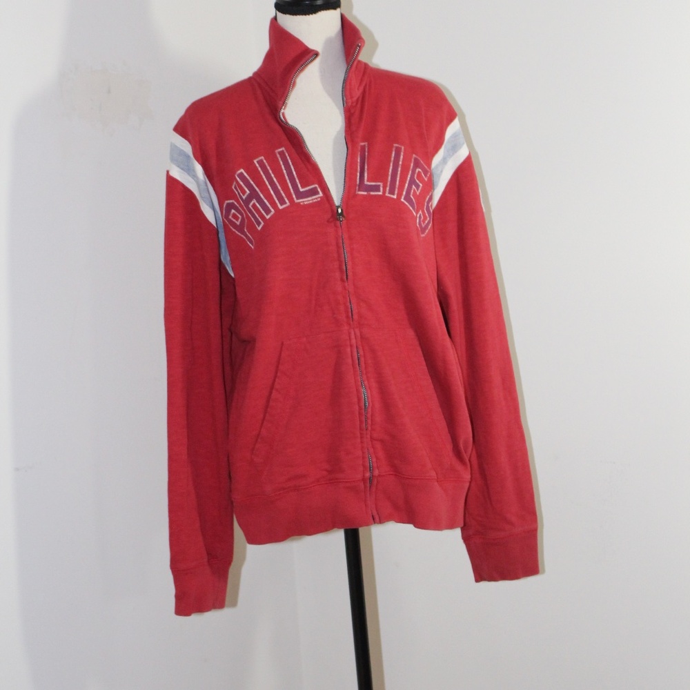 Forty Seven Brand 47, Red Phillies Zip-Up Jacket Old School sweatshirt UNISEX